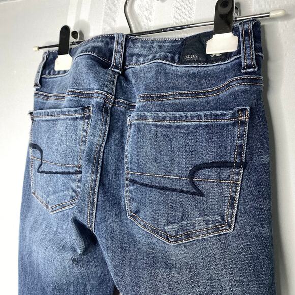 American Eagle Outfitters 360 Super Stretch Jeggings Skinny Jeans Size 00 Blue - Picture 9 of 10